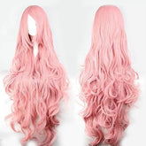 Hooux Pink Hair synthetic Wigs Air Volume High Temperature Soft Hair Silk Bulk Hair Long Curly Big Wave Hair Wig Cosplay