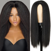 Hooux Synthetic Wigs Yaki Straight Hair Wig For Women Yaki Straight 30 inch Long Afro Hair Wig Heat Resistant Fiber African Wig