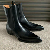 Hooux Men's Newest Handmade PU Spring and Autumn High-top Boots Chimney Tooling Casual Chelsea Boots Fashion Classic HL093