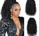 Hooux Drawstring Puff Ponytail Afro Kinky Curly Hair Extension Synthetic Clip in Pony Tail African American Hair Extension