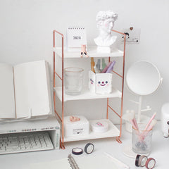Hooux Aesthetic Desk Rose Gold Storage Rack