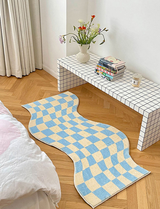 Hooux Danish Pastel Wavy Checkered Rugs