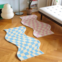 Hooux Danish Pastel Wavy Checkered Rugs