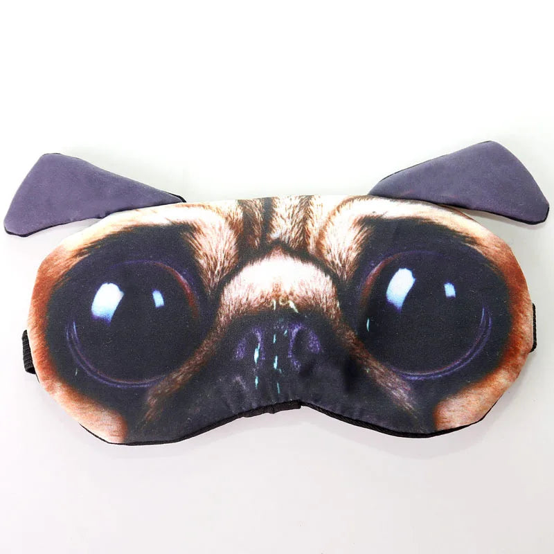 Hooux 1PCS 3D Sleeping Mask Cute Cartoon Cat Dog Sleeping Eye Mask Eyeshade Cover Soft Portable Animal Blindfold Eyepatch Eye Cover
