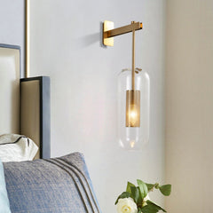 Hooux Vadim Wall Lamp Post-modern Gold industrial sconce for Bathroom Bedroom Mirror Nordic Home Decor E14 glass wall lamp