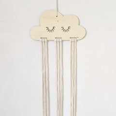 Hooux Wooden Cloud Baby Hair Clips Holder Princess Girls Hairpins Storage Hanger Jewelry Photos Organizer Wall Hanging Ornaments