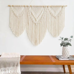 Hooux Hand-woven Pendant Macrame Tapestry Wall Hanging Geometry Bohemian Tapestry Boho Decor Large SizeTapestry Home Decoration