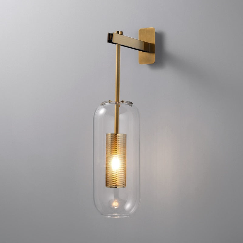 Hooux Vadim Wall Lamp Post-modern Gold industrial sconce for Bathroom Bedroom Mirror Nordic Home Decor E14 glass wall lamp