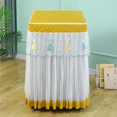 Hooux Fabric Fully Automatic Upper Cover Washing Machine Cover New Lace Dust Cover White Universal Washing Machine Cover