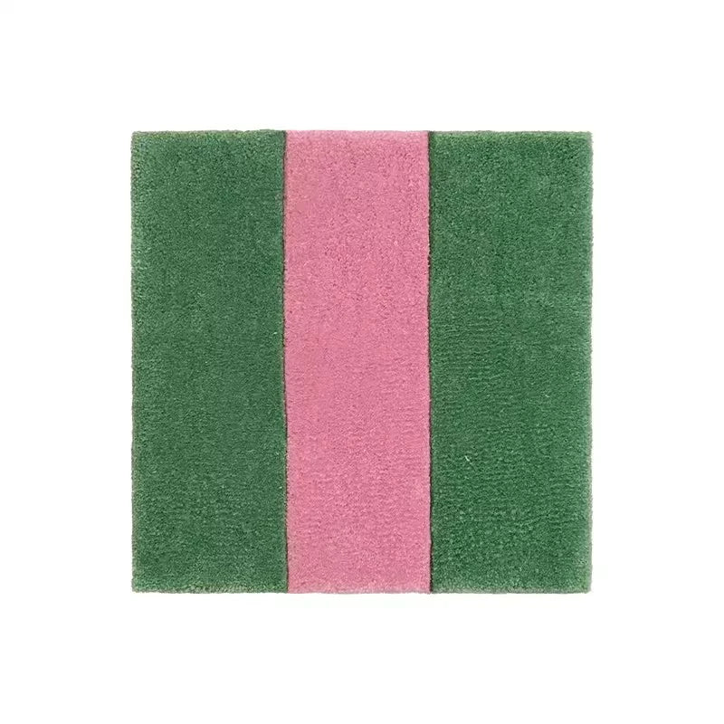 Hooux Handmade Tufting Seat Cushion Mat Soft Square Geometric Grids Chair Sofa Pad Hanging Wall Decoration Tapestry Home Office Decor