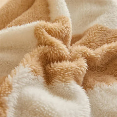 Hooux Checkerboard Super Thick Warm Winter Blankets Soft Artificial Lamb Cashmere Weighted Blanket Fluffy Warmth Duvet Comforter Quilt