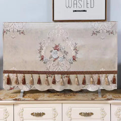 Hooux European Style TV Hood Modern Minimalist Fabric Dust Cover LCD Desktop Hanging Universal TV Cabinet Cover Cloth Towel