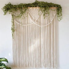 Hooux Handmade Macrame Cotton Curtain Cotton Bohemia Macrame Tapetsry Bedside Wall Hanging Tapestry Door Window Curtain Beho Decor