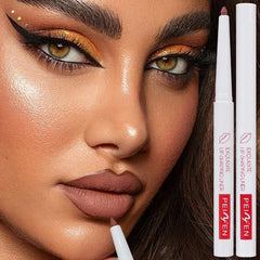 Hooux Nude Brown Lip Liner Pencil Outline Contour Tint Lip Makeup Lasting Waterproof Matte Smooth Lipstick Pen Lip Contouring Cosmetic