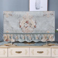 Hooux European Style TV Hood Modern Minimalist Fabric Dust Cover LCD Desktop Hanging Universal TV Cabinet Cover Cloth Towel