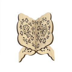 Hooux Mubarak Wooden Bookshelf Bible Frame Ramadan Kareem Decoration Holy Book Stand Holder Islamic Muslim  Event Party Home Decor