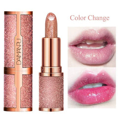 Hooux Diamond Lipstick Temperature Changing Color Shiny Moisturizing Lasting Waterproof Glitter Lip Blam Lips Makeup Cosmetic 1PCS