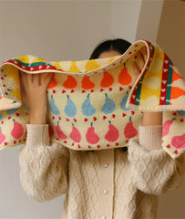 Hooux Cute Cartoon Graffiti Pears Patter Cotton Soft Face Towel for Kids Absorbent Bath Towel Comfortable Cotton Household Towels