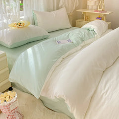 Hooux  Cream fengyundus washed cotton four-Bedding Super soft bed sheet quilt cover three-piece set