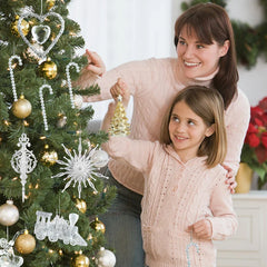 Hooux Xmas Tree Transparent Snowflake Hanging Ornaments Acrylic Pendant 2024 Christmas Decoration for Home Navidad Gifts New Year