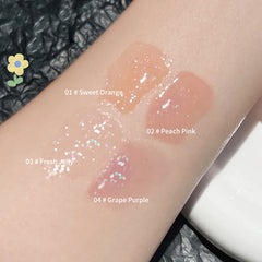 Hooux Mirror Water Lip Gloss Water Glossy Lip Glaze Transparent Lip Oil Lasting Liquid Lipstick Clear Glitter Primer Hydrating Makeup
