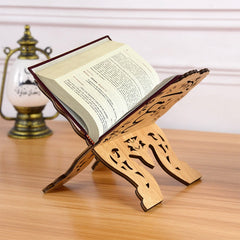 Hooux Mubarak Wooden Bookshelf Bible Frame Ramadan Kareem Decoration Holy Book Stand Holder Islamic Muslim  Event Party Home Decor