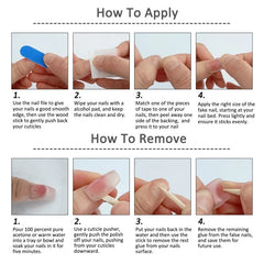 Hooux False Nails 3D Design Press on Nails Full Cover Red Heart Pearl Diamond Decoration Dark Style French Almond Wearable Nail Tips