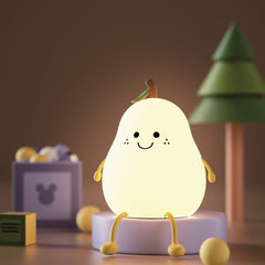 Hooux RGB Night Light Pear Shape USB Rechargeable Dimmable Bedroom Light Bedside Decoration Silicone Lamp Children Gifts Direct Sale