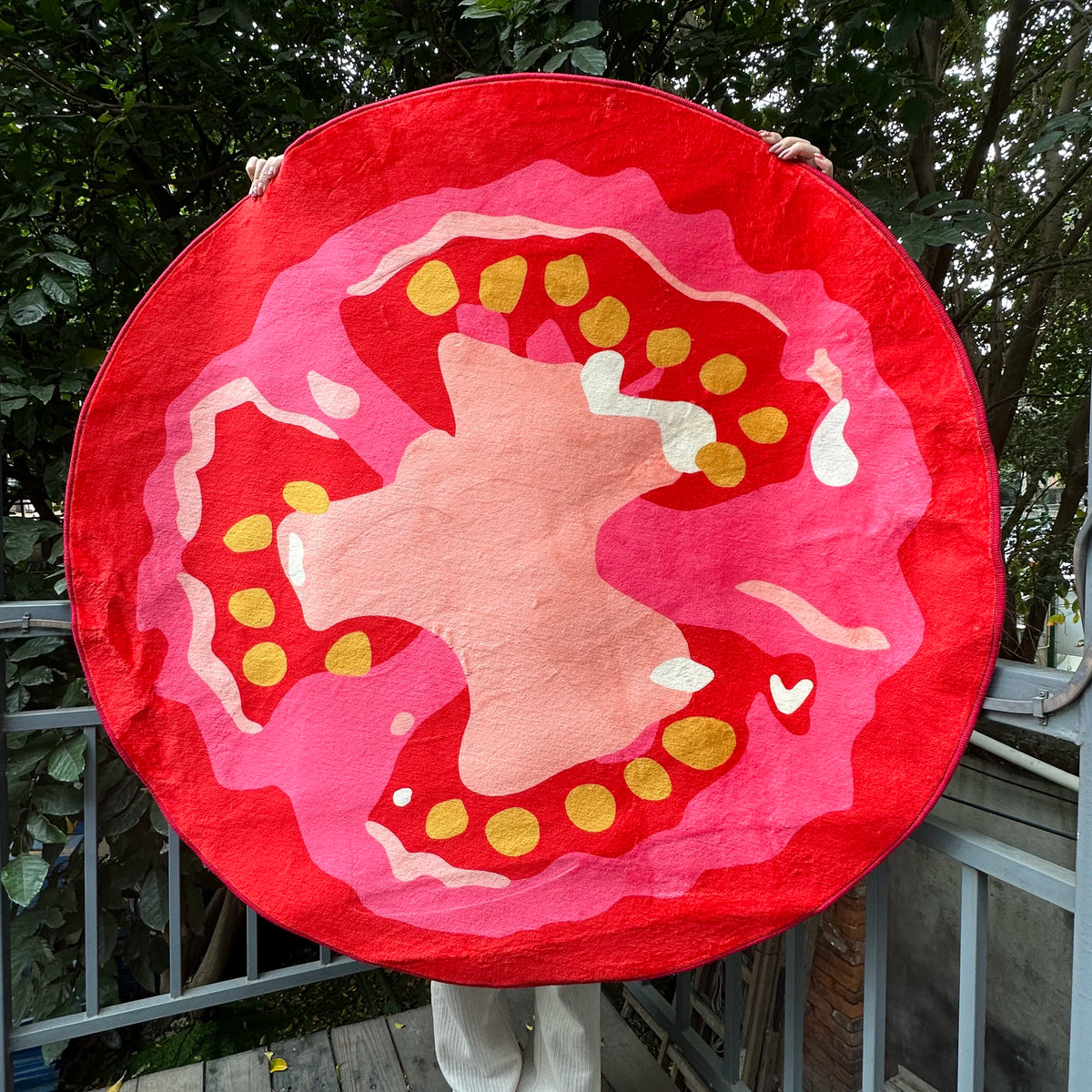 Hooux Vegetable Tomato Customized Carpet Digital Printing Technology Simple Housewarming Gift Handmade Non-Slip Decorative Carpet