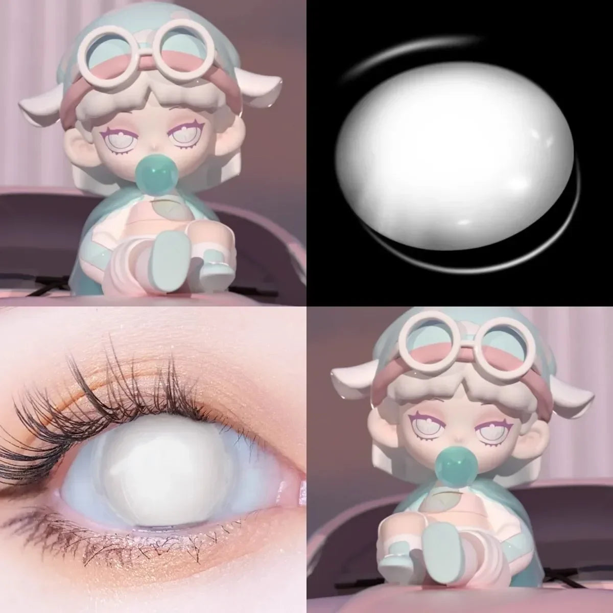 Hooux Cosplay White Color Contact Lenses for Eyes Yearly Makeup Halloween Masquerade Beauty Contact Lenses Eye Christmas Party