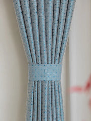 Hooux Modern Minimalist Living Room Curtain Blue Plaid Bedroom Curtain Blackout Study Window Curtains Sun Protection Curtains Cortina