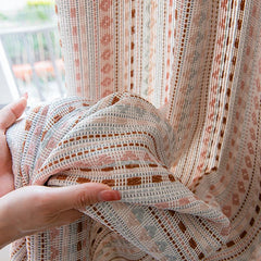 Hooux Retro Living Room Home Decoration Curtains Creative Striped Jacquard Study Curtains Woven Bedroom Blackout Curtain Штора