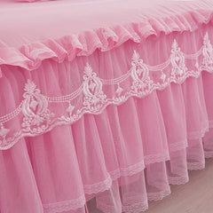 Hooux  1 Piece Lace Bed Skirt +2pieces Pillowcases bedding set Princess Bedding Bedspreads sheet Bed For Girl bed Cover King/Queen size