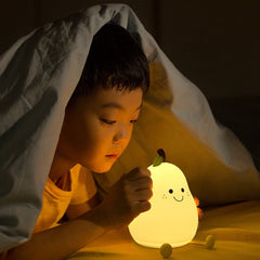 Hooux RGB Night Light Pear Shape USB Rechargeable Dimmable Bedroom Light Bedside Decoration Silicone Lamp Children Gifts Direct Sale