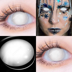 Hooux Cosplay White Color Contact Lenses for Eyes Yearly Makeup Halloween Masquerade Beauty Contact Lenses Eye Christmas Party
