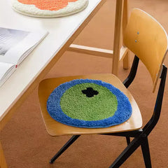 Hooux Tufting Seat Mat Soft Round Square Floral Splash Firework Floor Chair Sofa Cushion Pad Home Office Chic Cozy Decor 40x40cm