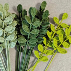 Hooux DIY New Knitted Eucalyptus Leaves Bouquet Artificial Homemade Crochet Fake Plants Flower Christmas Wedding Party Table Decorations