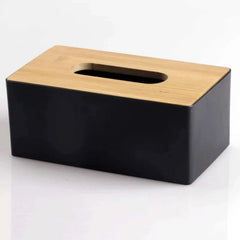 Hooux Wooden Tissue Box Thickened Box Office Household Paper Storage Box Elegant Car Tissue Holder Towel Dispenser Desktop Decoration