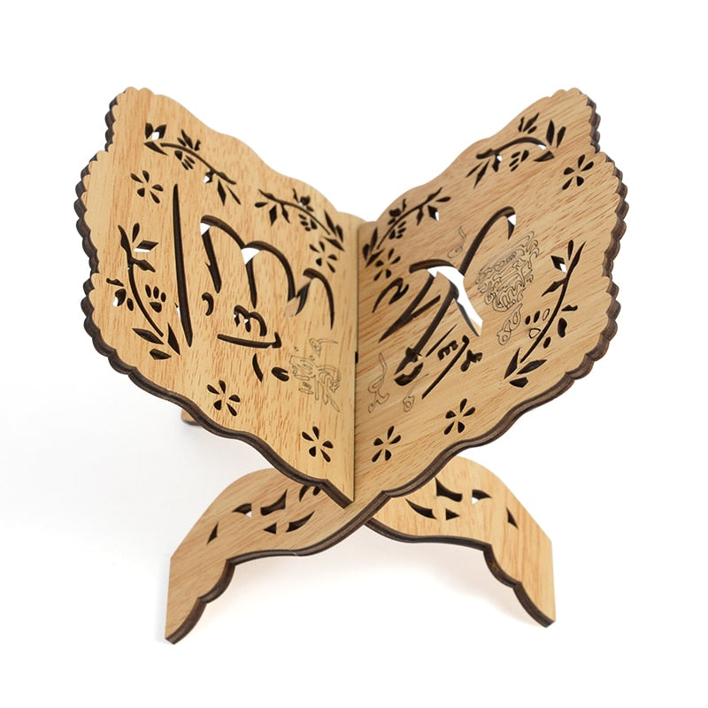 Hooux Mubarak Wooden Bookshelf Bible Frame Ramadan Kareem Decoration Holy Book Stand Holder Islamic Muslim  Event Party Home Decor