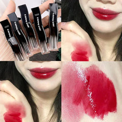 Hooux New Jelly Mirror Black Tube Lipstick Long Lasting Non-stick Cup Moisturize Water Light Lip Gloss Korean Lips Makeup Cosmetic 1pc