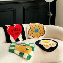 Hooux Lovely Tufting Seat Cushion Soft Round Square Floral Coffee Egg Chair Sofa Pad Home Office Warm Decor for Autumn Winter 40x40cm