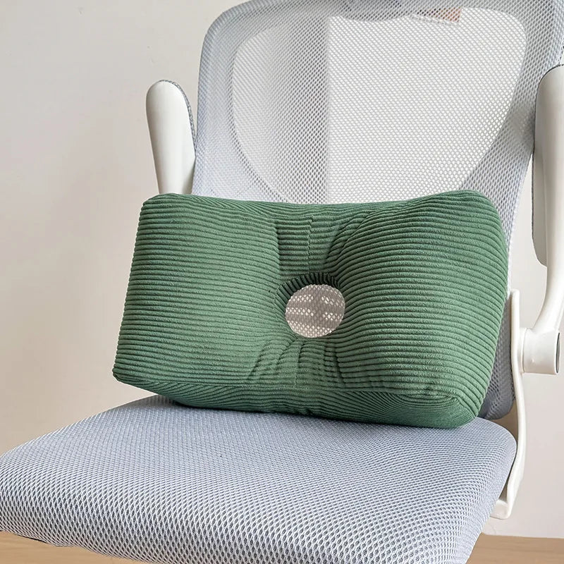 Hooux Corduroy waist pillow office sleeping pillow computer chair waist cushion pregnant woman backrest car small pillow