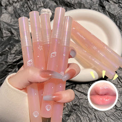Hooux Mirror Water Lip Gloss Water Glossy Lip Glaze Transparent Lip Oil Lasting Liquid Lipstick Clear Glitter Primer Hydrating Makeup