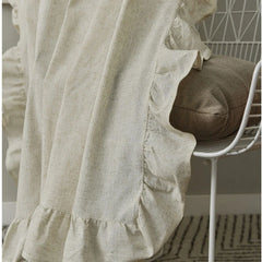 Hooux New Nordic Simple Bamboo Flounce Edge Light Luxury Semi-blackout Curtain Solid Color Bedroom Living Room Kitchen Window Curtain