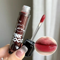 Hooux Punk Juice Red Lipgloss Black Mirror Glass Water Light Clear Lip Glaze Waterproof Non Stick Liquid Lipstick Nude Lip Tint Makeup