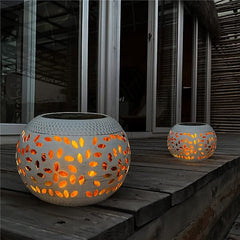 Hooux Solar Lantern Outdoor Waterproof Retro Metal Decorative Lamp Auto On/Off Lighting Dusk to Dawn for Indoor Desk Patio Garden Pathway Yard Lighting