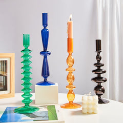 Hooux Danish Pastel Colorful Layered Candle Stick